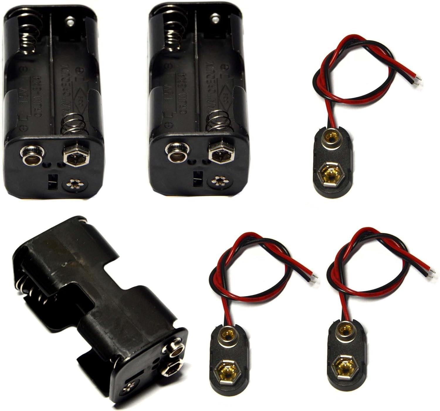 3 Pcs 4 x 1.5V (6V) AA Battery Holder Leads with 3 9V I Type Snap 4AA-3PC