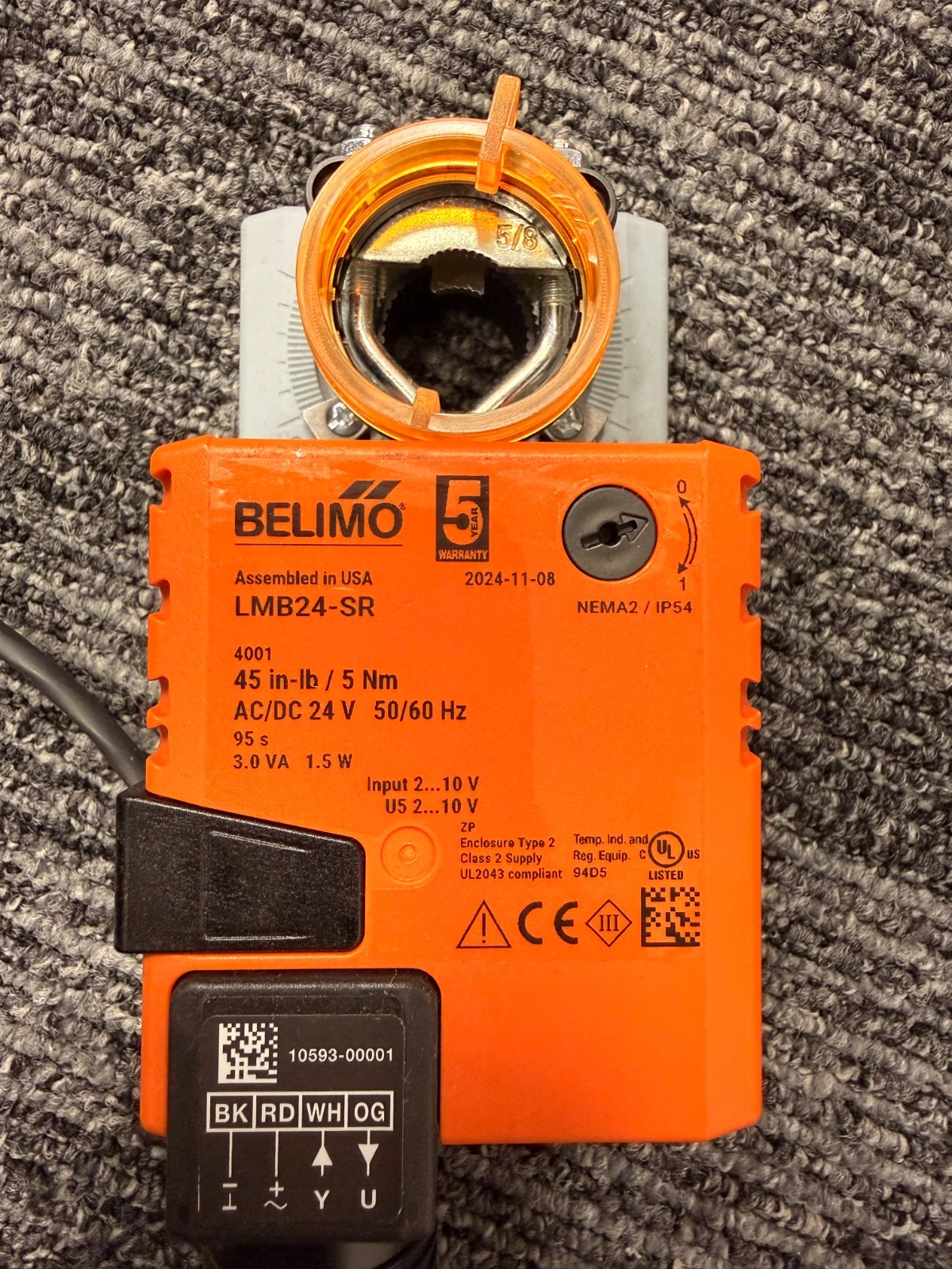 Belimo LMB24-SR.1 2-10Vdc 45in-lb Non-Spring Return Actuator