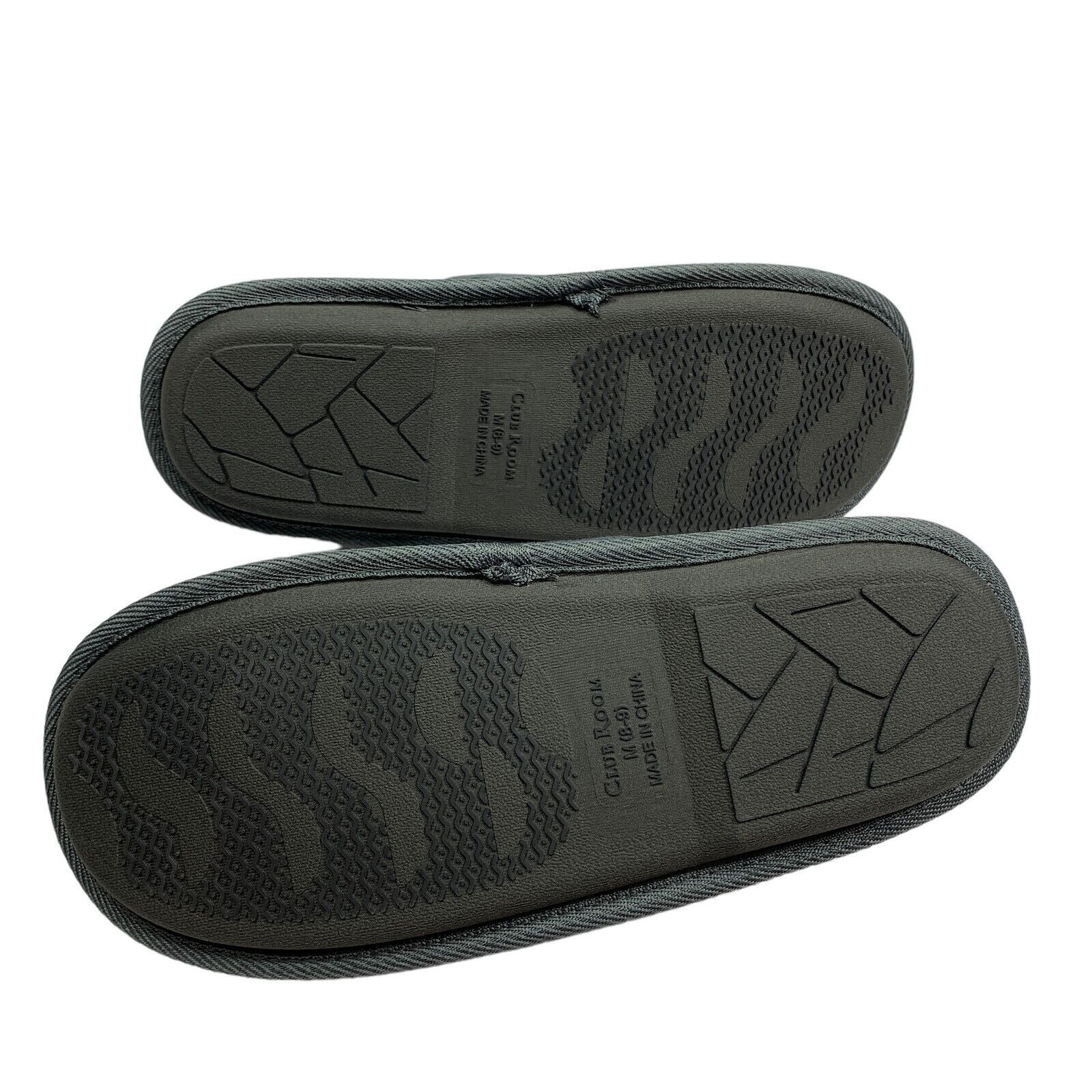 Club Room Indoor/Outdoor Comfort Slip-On Men's Classic Mule Slippers Grey, Small