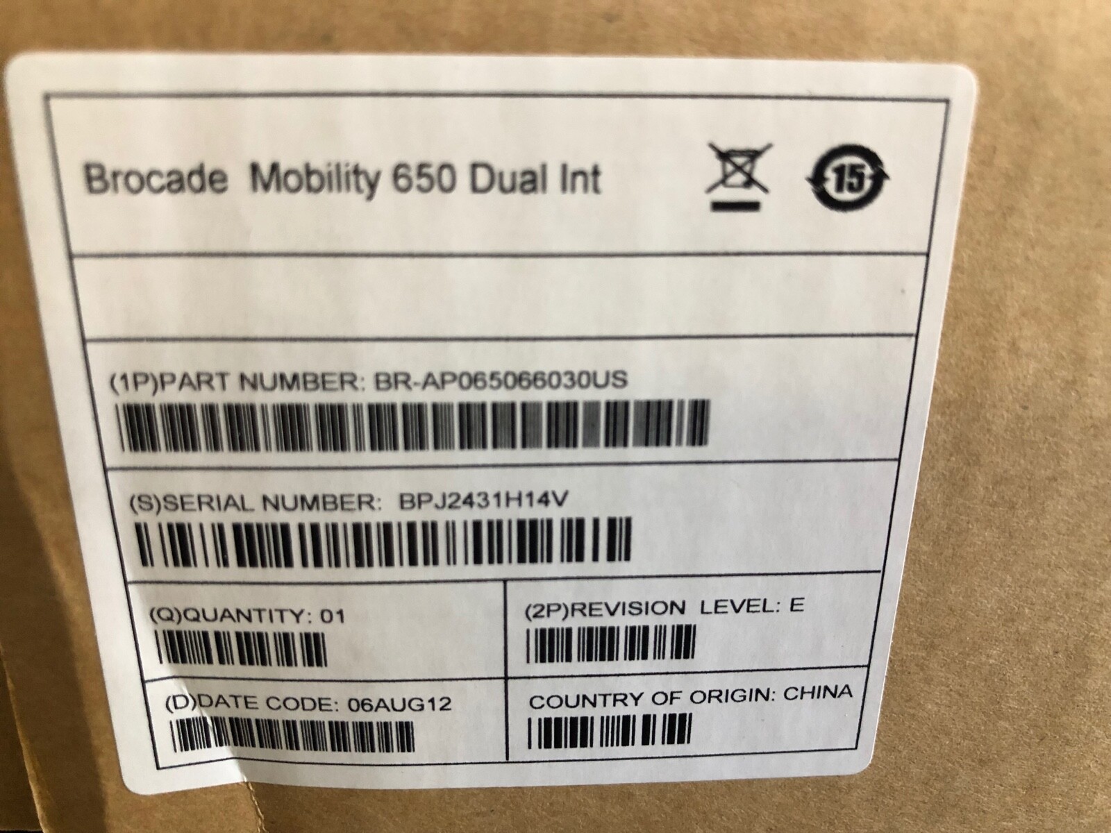 BROCADE MOBILITY 650 ACCESS POINT NEW IN BOX BR-AP065066030US