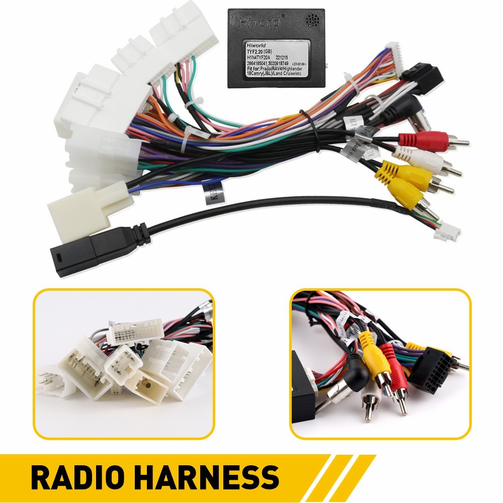 Stereo Radio Power Harness Cable Wire Adapter Support Fit Toyota RAV4 Fortuner