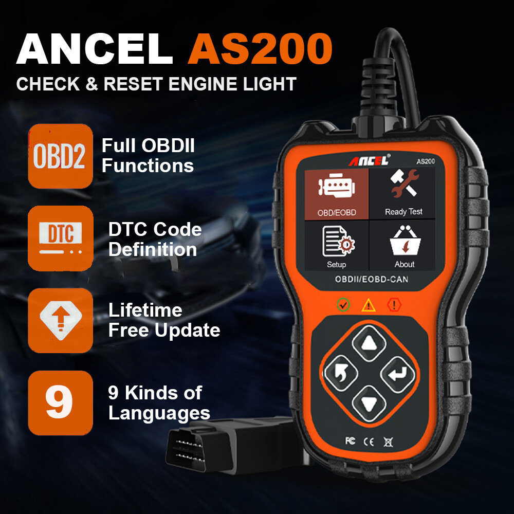 ANCEL AS200 OBD2 Scan Tool Automotive Scanner Car Engine Code Reader SMOG Test