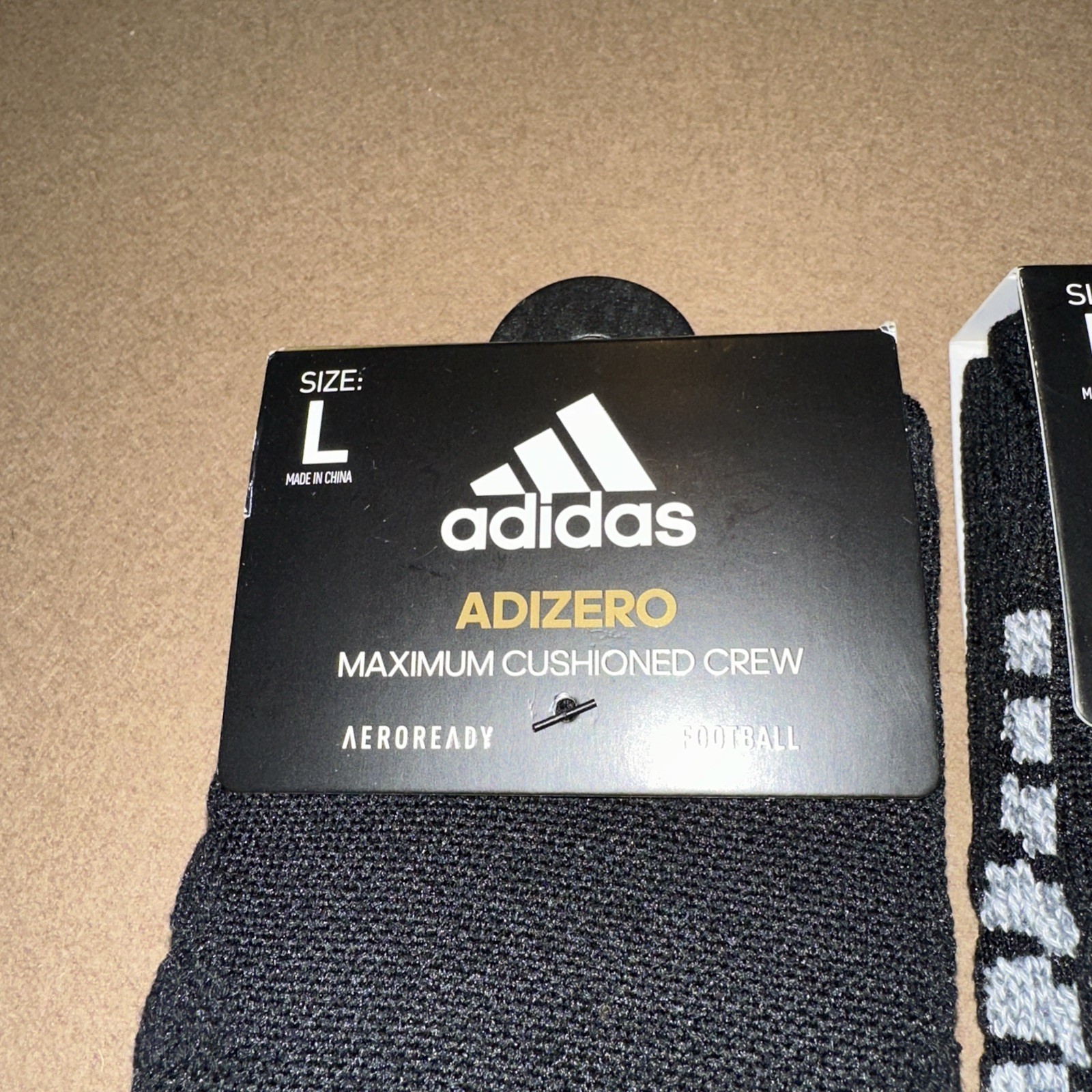 Lot Of 2 Adidas Adizero Maximum Cushioned Crew Socks Football Black Size Large