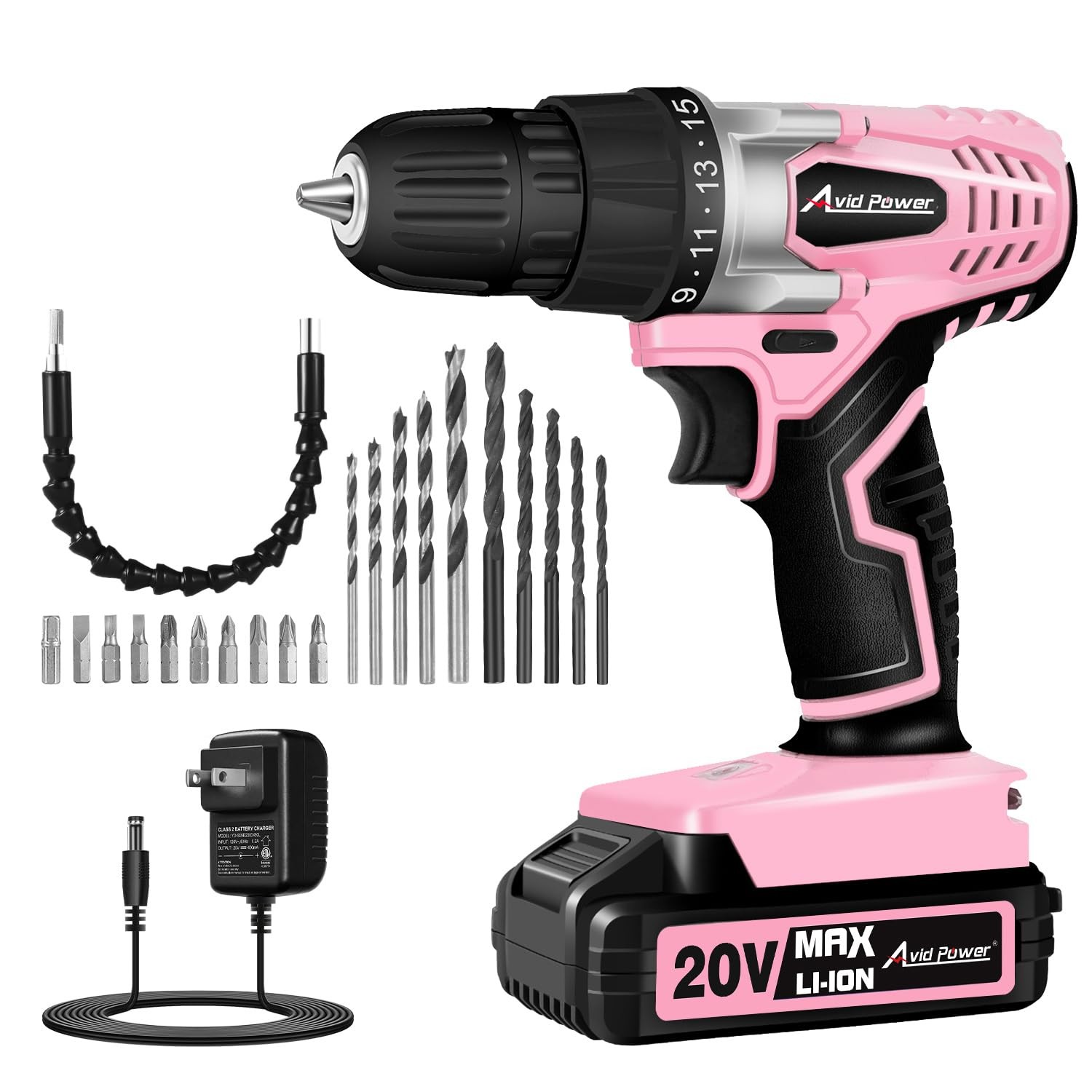Cordless Drill Set 20V with 3/8" Keyless Chuck - Ideal for Home DIY & Beginners