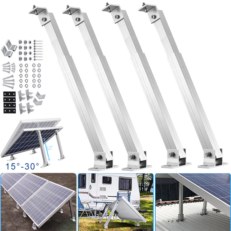 4 x Adjustable Solar Panel Tilt Mount Brackets for Roof RV Boat Any Flat Surface