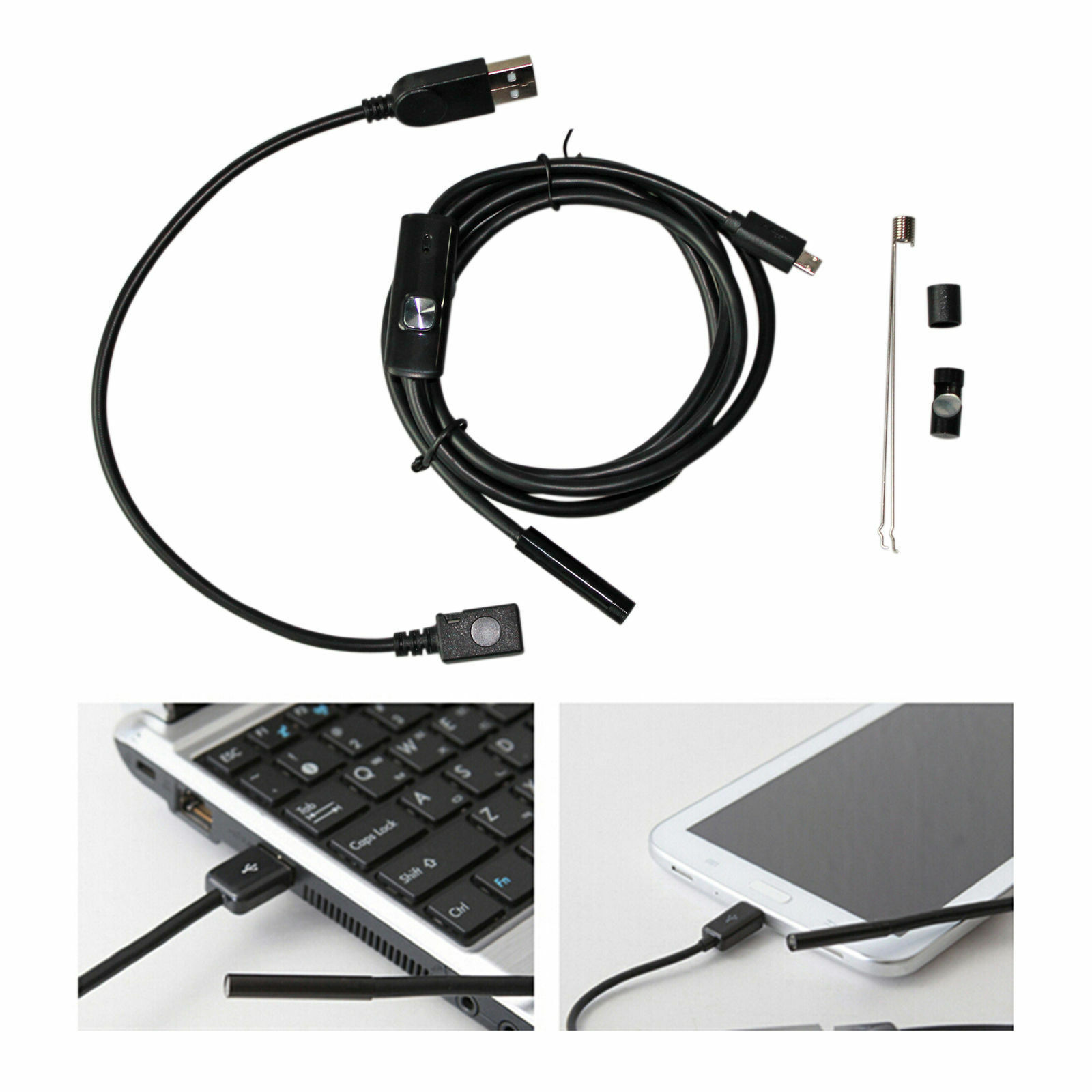 16.4FT Endoscope 7mm Borescope Snake Camera Scope Inspection USB For Android PC