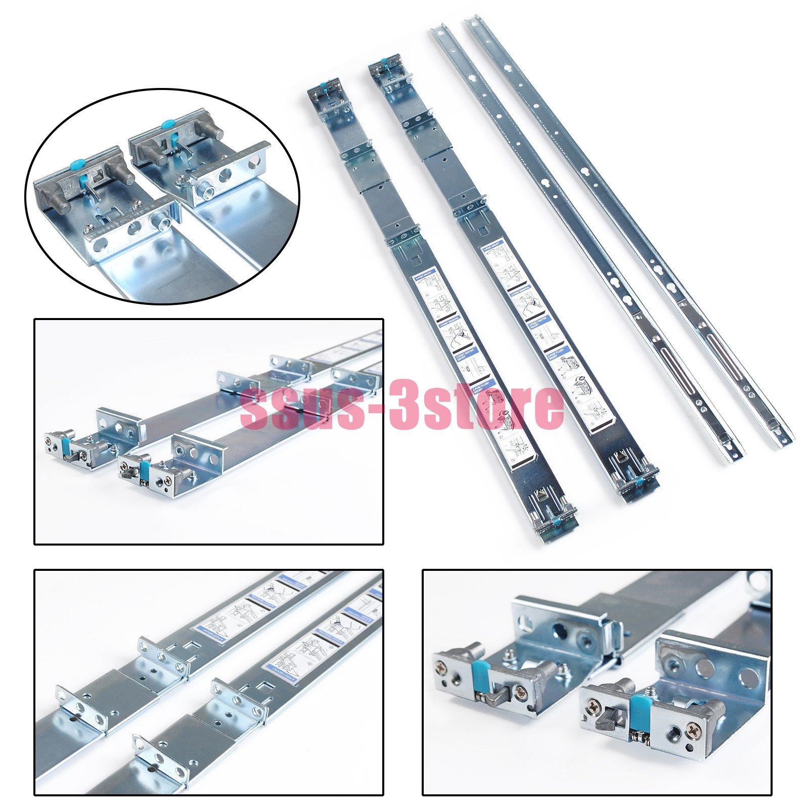 1U Static Ready Rails Kit 053D7M For Dell R410 R420 R630 R440 R640 R740 R6415
