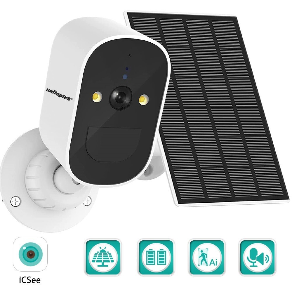 Solar Battery Powered Wireless WiFi HD Outdoor Security Camera System PIR Detect