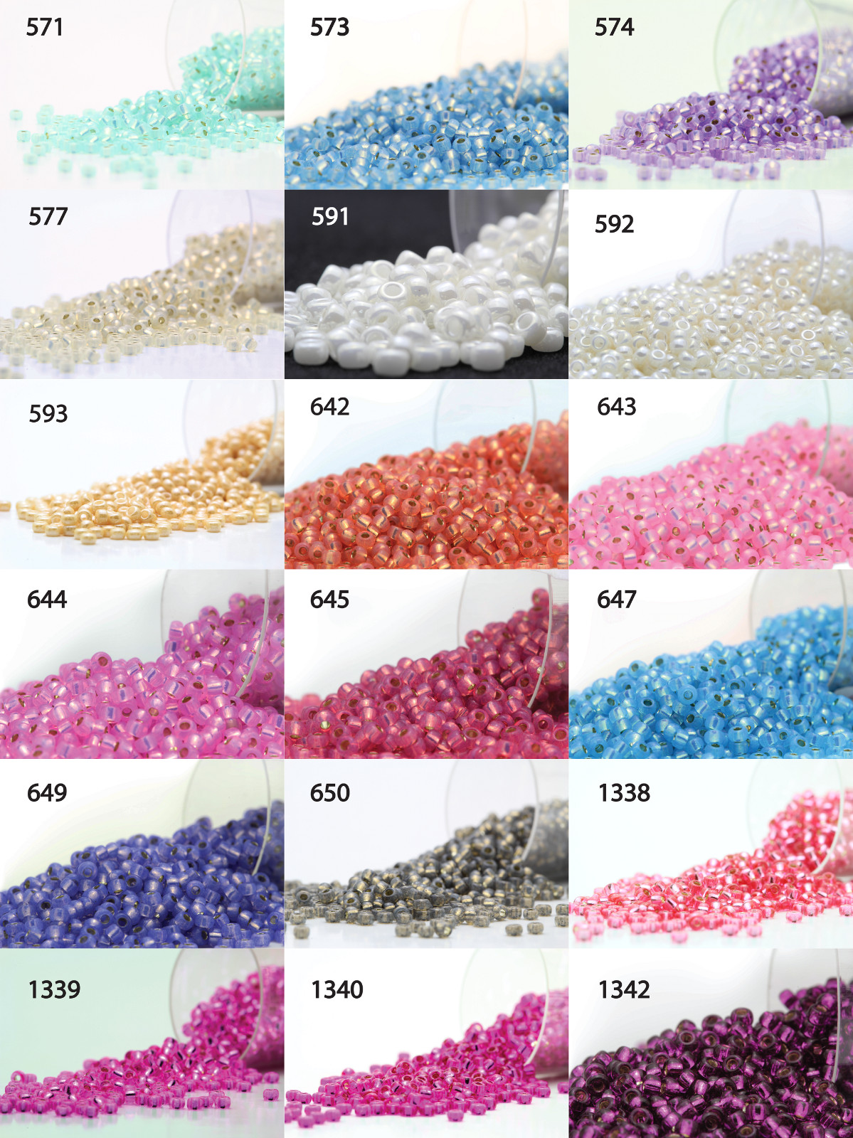 Miyuki Round Rocailles 11/0 Seed Beads - 20grs Bag Various colors - PS39