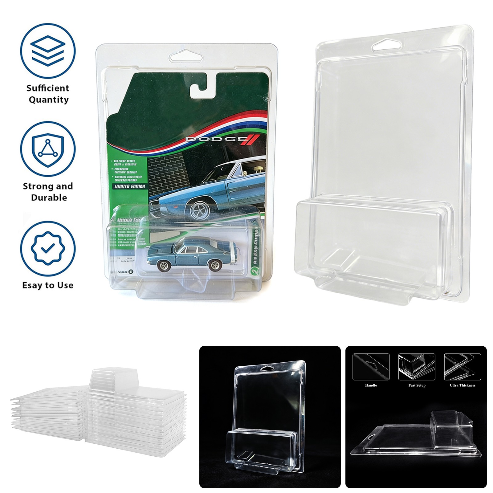 10PCS Protector Display Case For Johnny Lightning & Auto World Diecast Cars