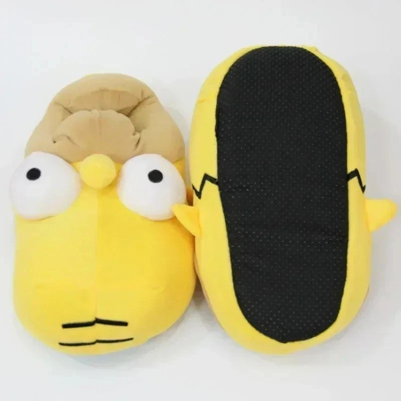 28cm The Simpsons Plush Cotton Slippers Winter Warm Non-Slip Home Shoes Gift