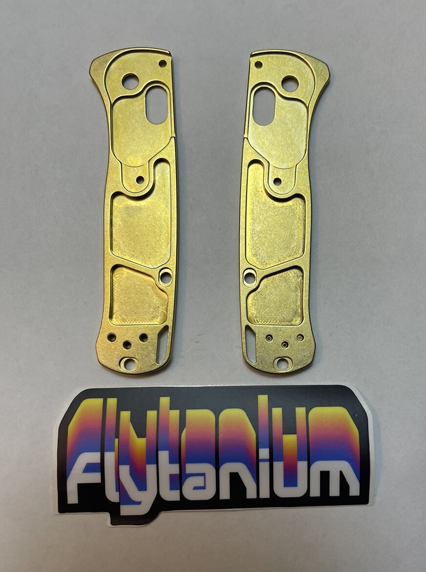 Flytanium Crossfade Brass Scales For Benchmade Mini Bugout Folding Knife FLY-912