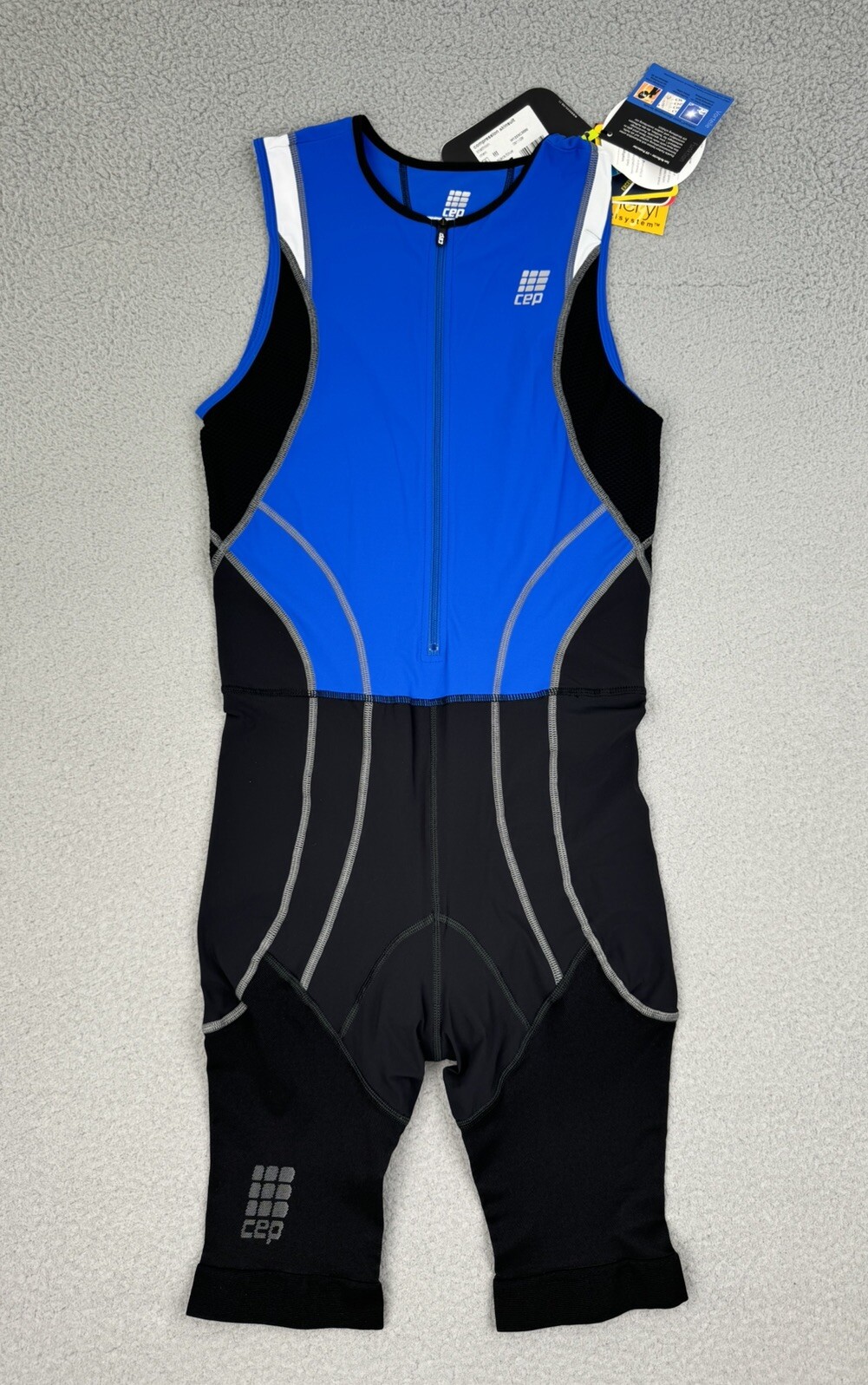 CEP Compression Triathlon Skinsuit Suit Men Size 3 Medium Blue Black NWT