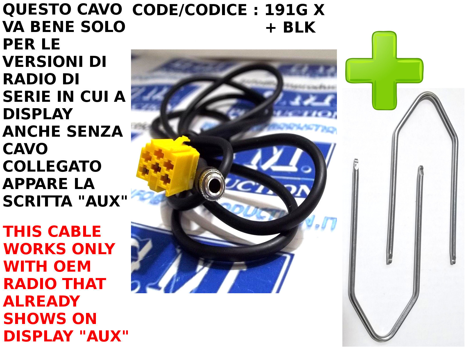 Câble Set Aux Mp3 Alfa 159 Lancia Musa Y Fiat 500 Grande Punto Panda
