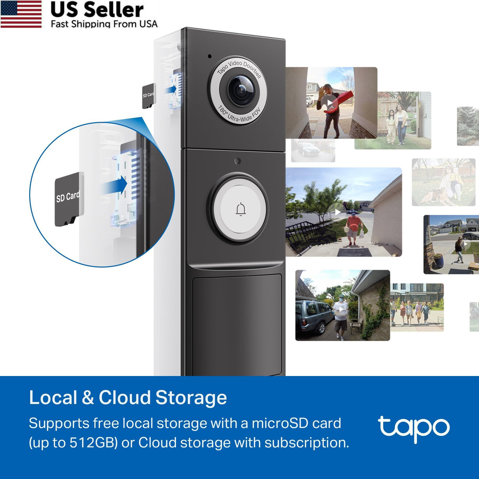 Tapo 2K+ Wired or Battery Powered Smart Video & Wired, Black