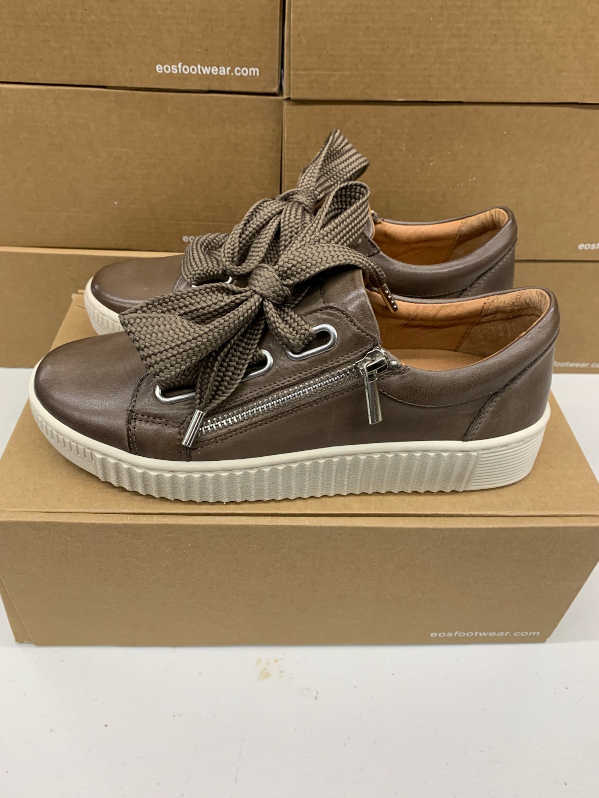 EOS Melbourne Jovi Leather Sneaker Women's 37 38 40 41 Dark Taupe Brown Shoe