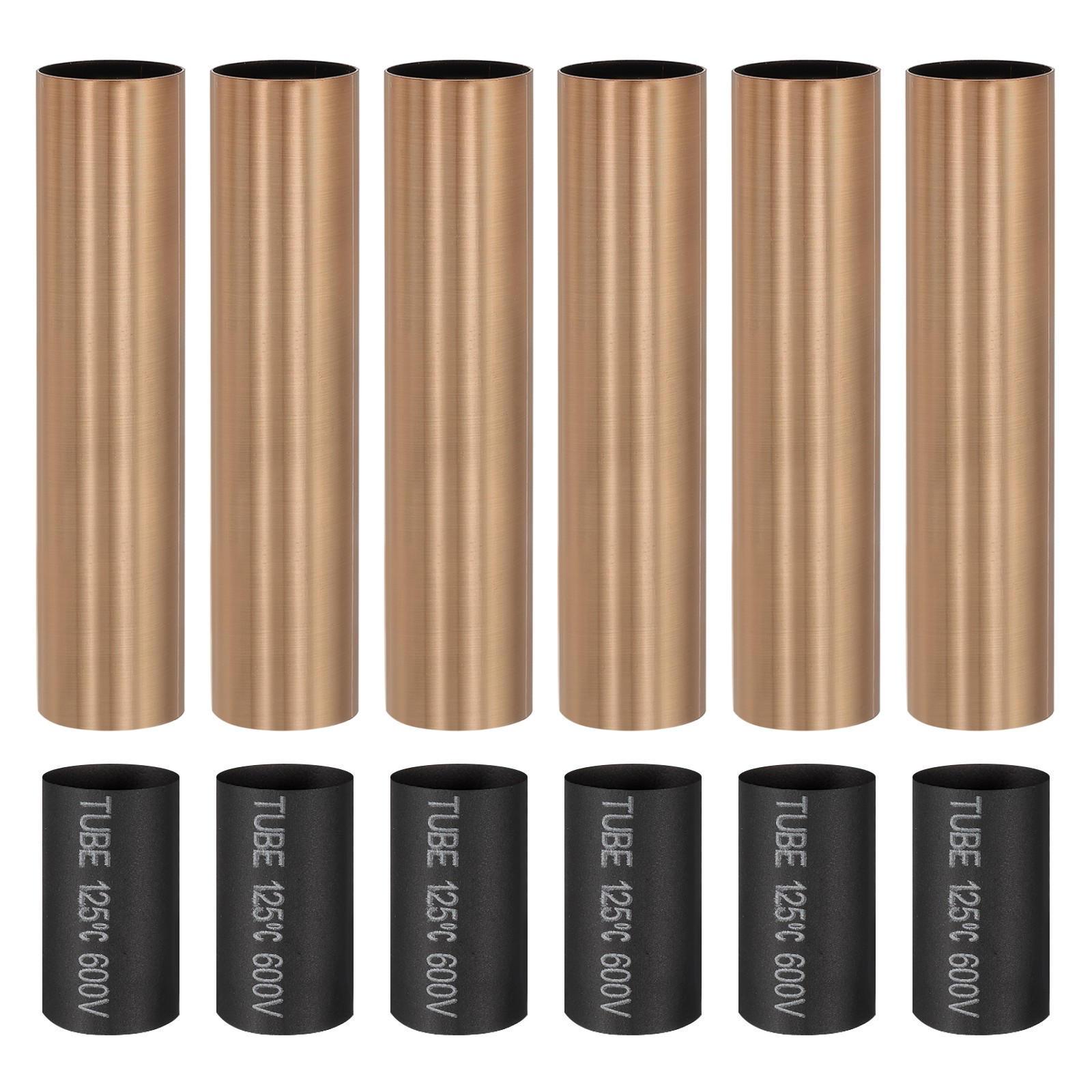 6Pcs 4" Tall Metal E12 Candle Covers Sleeves Red Bronze