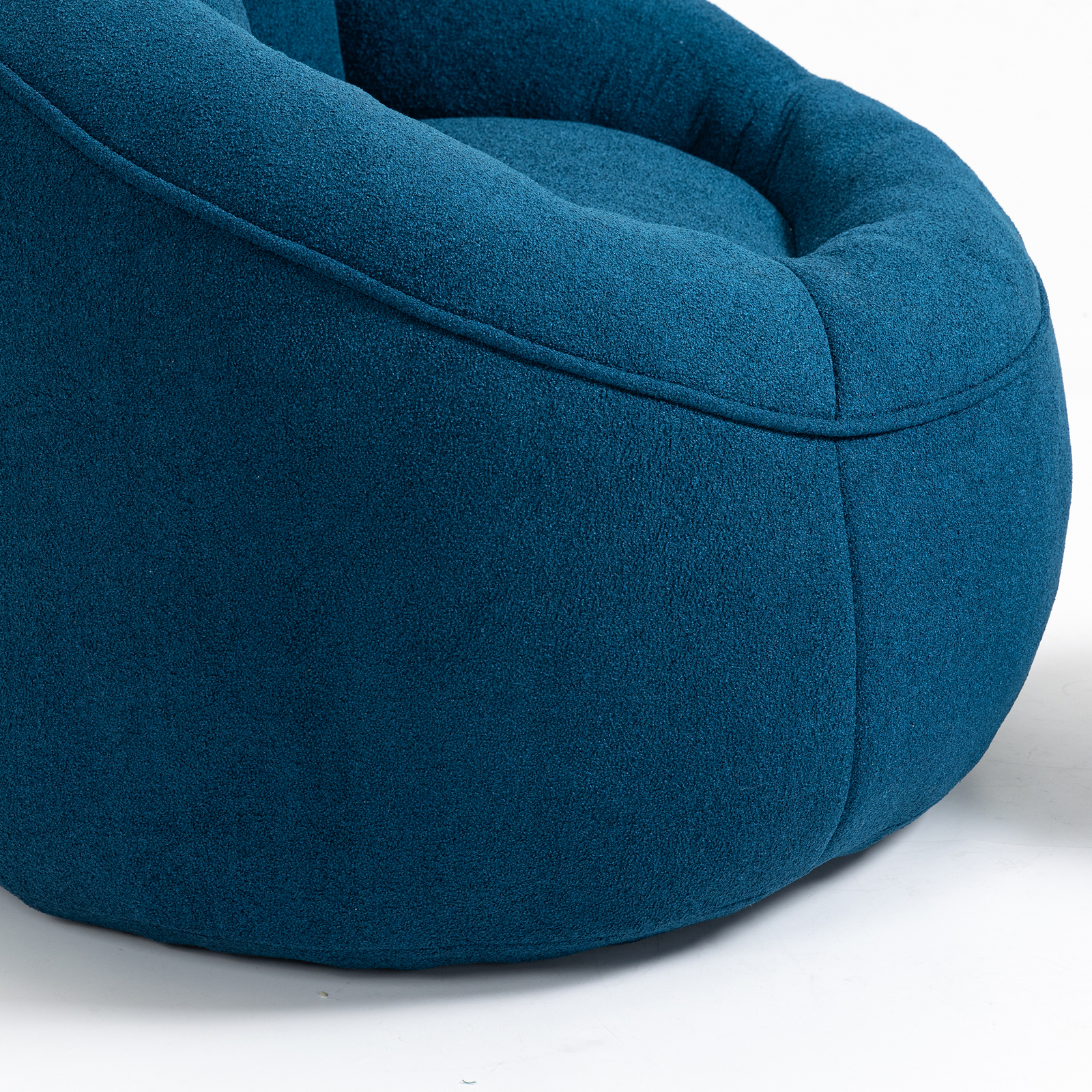 Bean Bag Sofa Chair High Pressure Foam Bean Bag Chair with Padded Footrest Blue