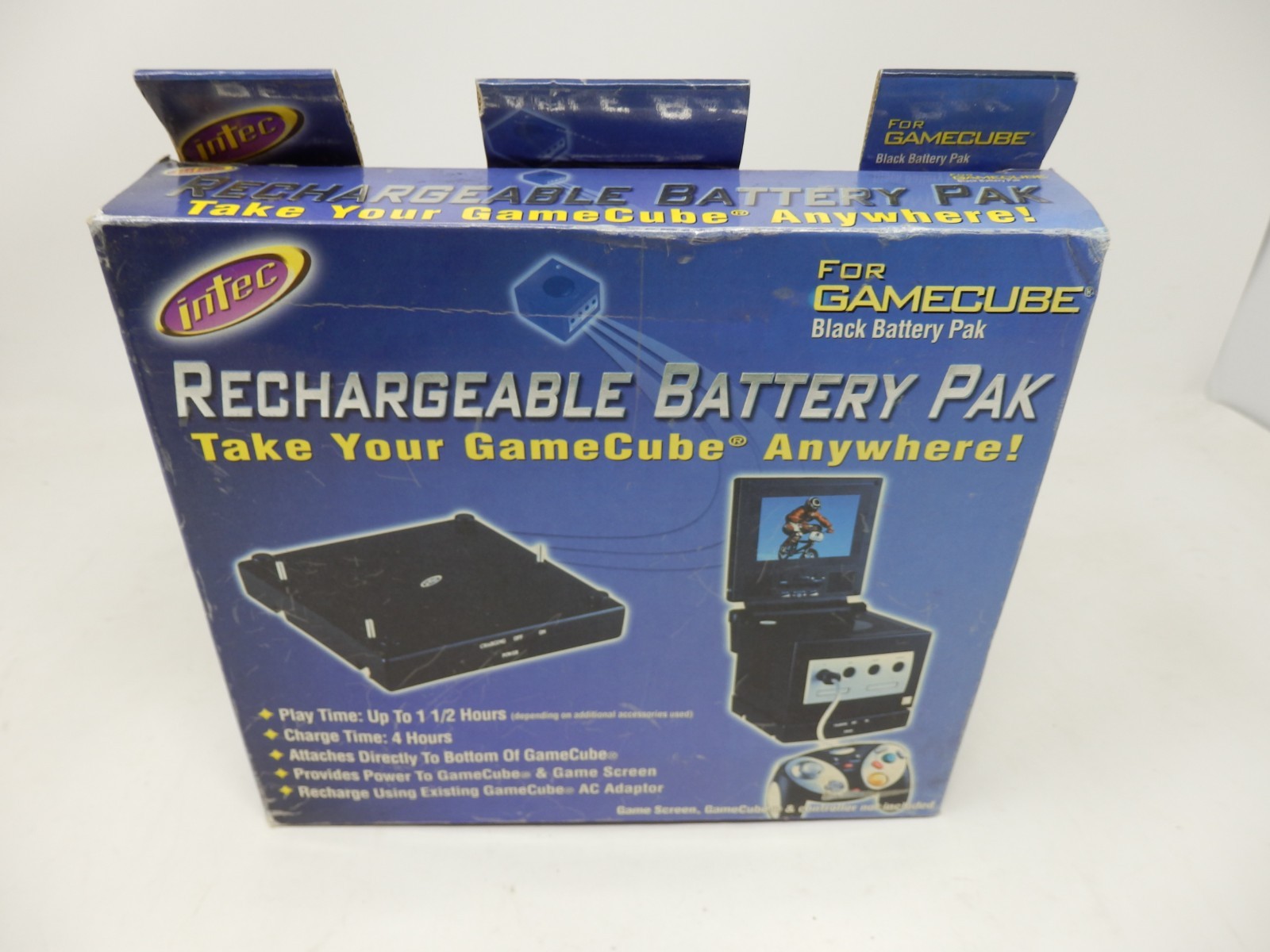 NEW Intec Rechargeable Battery Pak for Nintendo GameCube & Screen Black