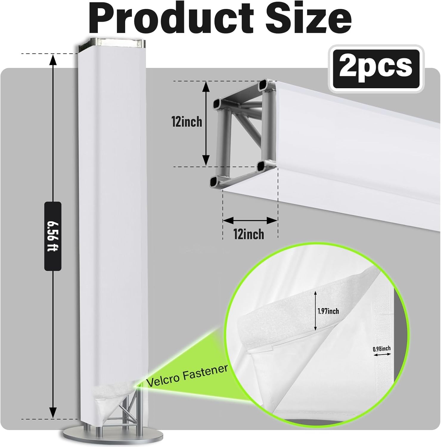 2PCS Thick Truss Cover - Hook and Loop Fixed High Elasticity Scrim Sleeve for 6.