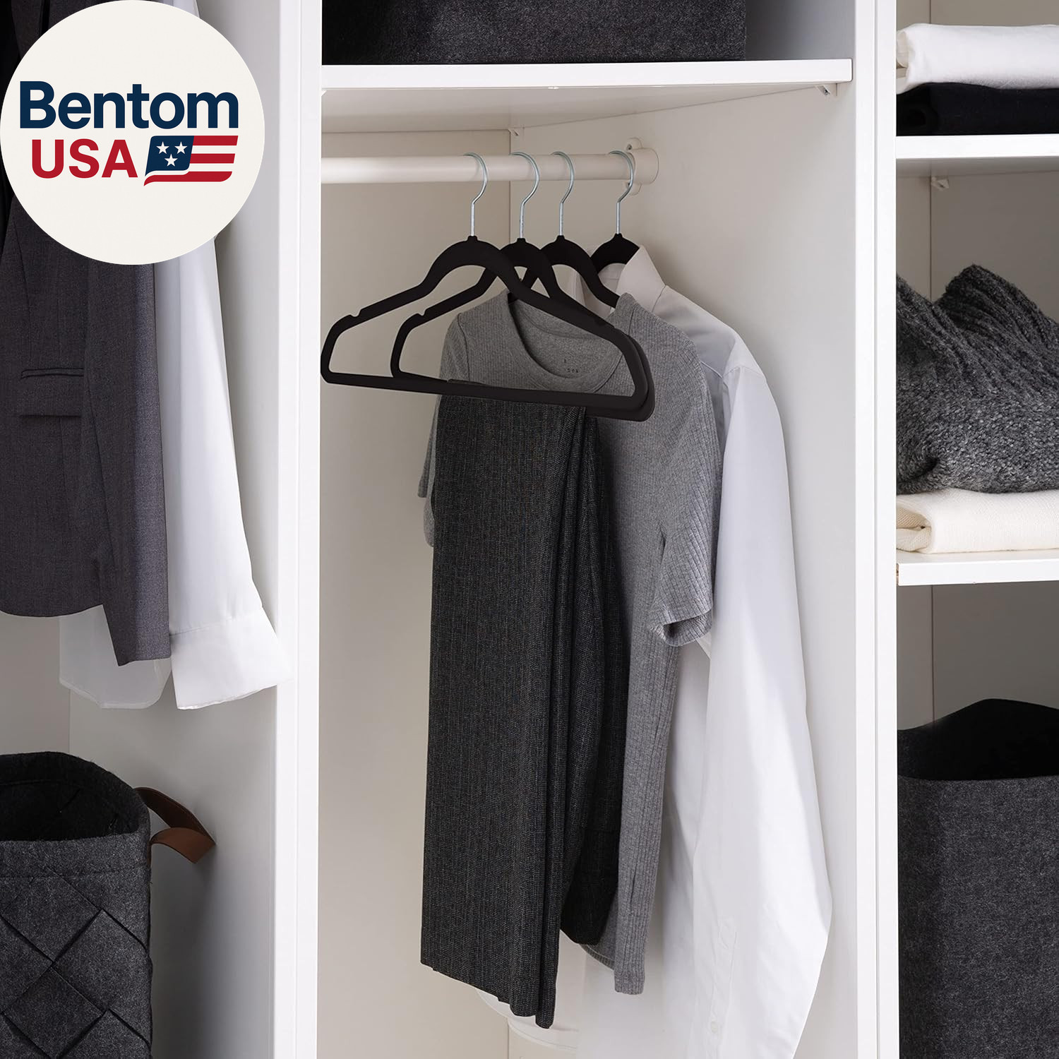 25 Pack Slim Velvet Hangers| Durable | Strong Plastic | Slim | Keeps Shape | Clo