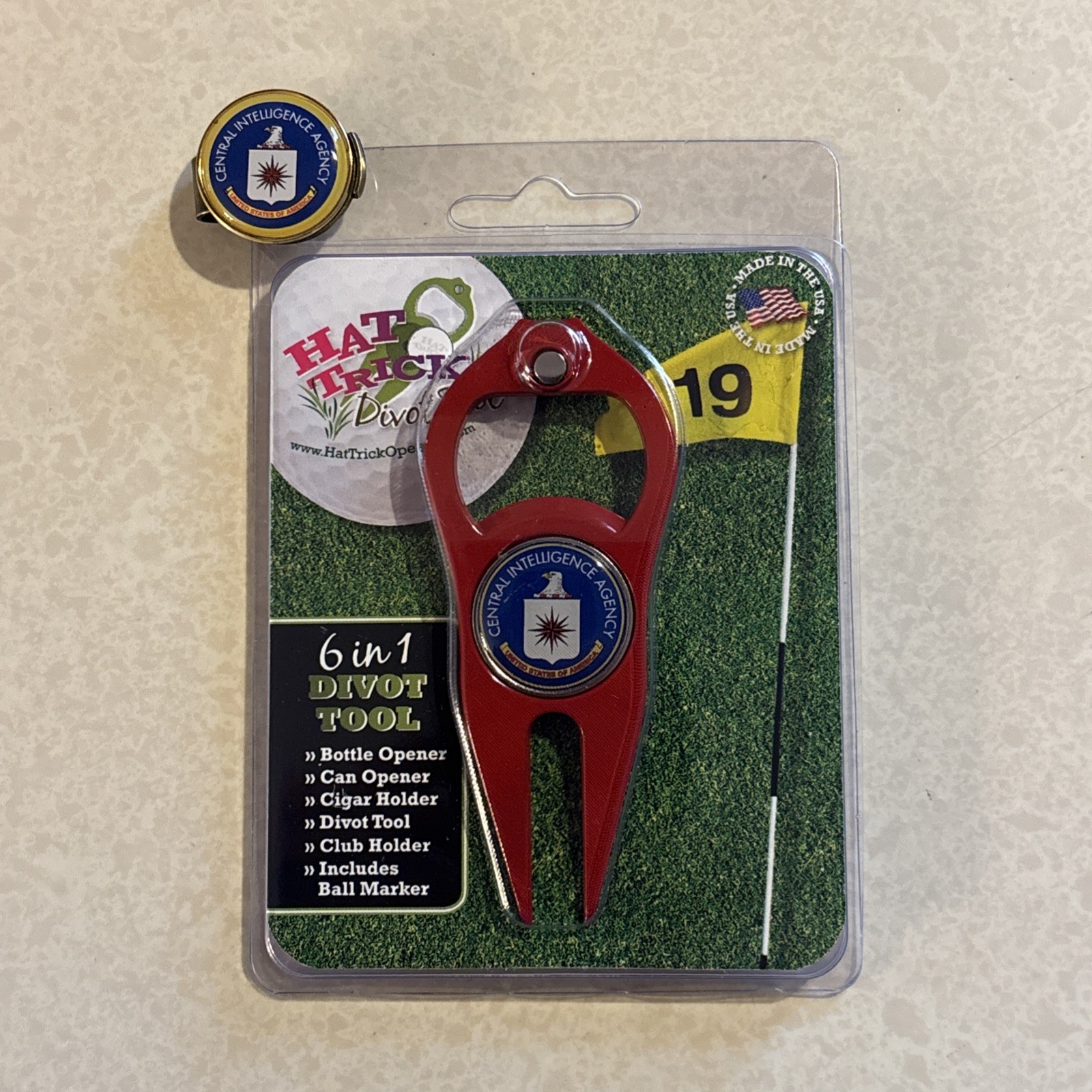 NEW CIA Hat Trick Divot Tool & Golf Hat Clip w/ Magnetic Ball Marker FREE SHIP!!