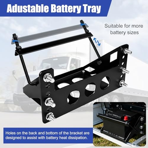 Metal Steel Battery Mounting Trays - Fits up to 10.63"×7.06"×7.5", Anti-Rust