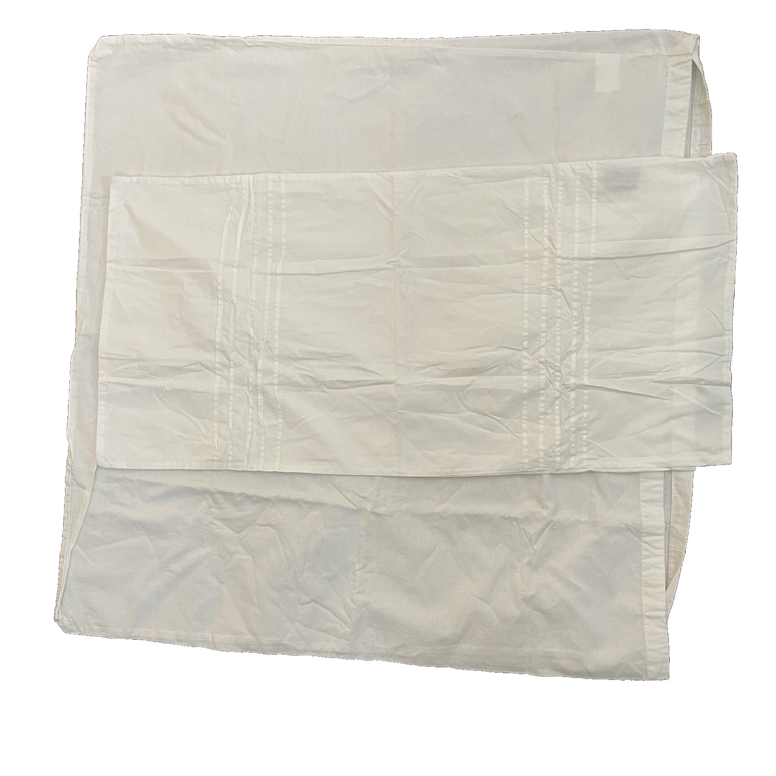 Lot of 2 White Cotton Shams Euro SQ 31in Lumbar Galleria Kaufhof 15x31 Pleated