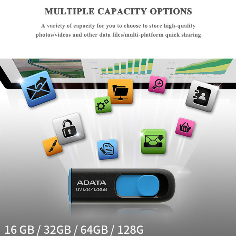 ADATA UV128 128G UDisk USB3.2 Gen1 Flash Drive Memory Thumb Stick Storage Device