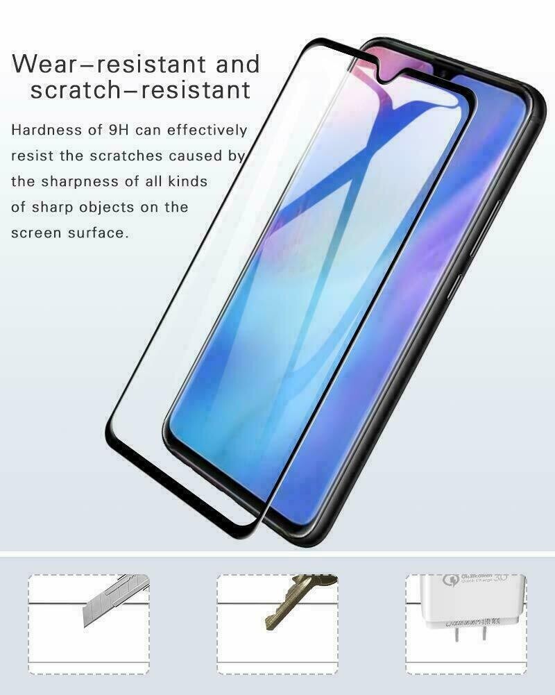 TEMPERED GLASS FULL COVERAGE CURVED SCREEN PROTECTOR For HUAWEI Y9 PRIME 2019