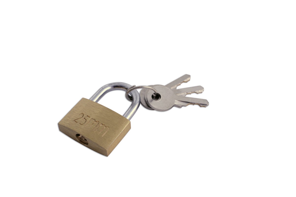 Laser Tools Brass Padlock 25mm 0496