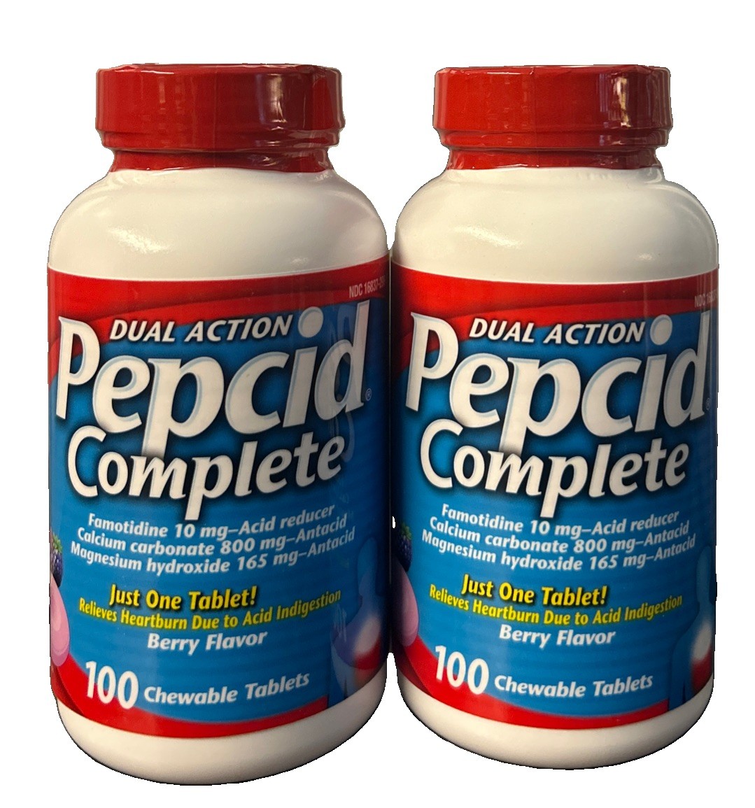 Pepcid Complete Dual Action Berry 200 Chewable Tablets (100 each) EXP 5/2028
