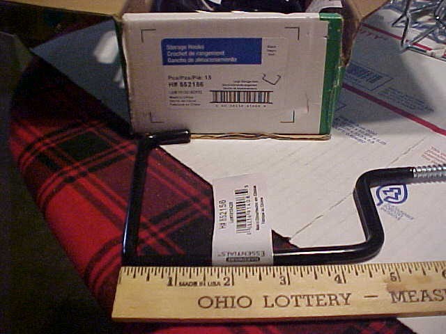 Qty 15 Large Black storage hooks 5" x 3-3/4"