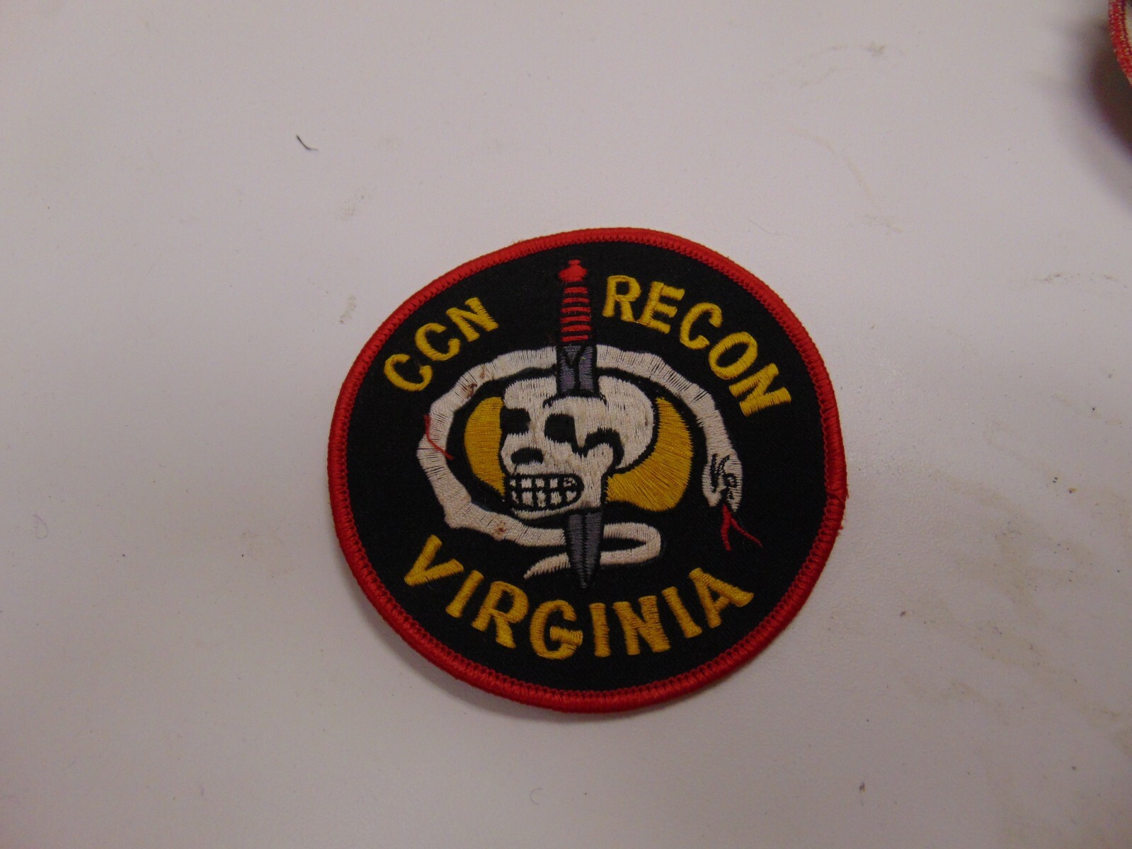 MILITARY PATCH OLD VIETNAM ERA CCN RECON VIRGINIA SKULL AND KNIFE