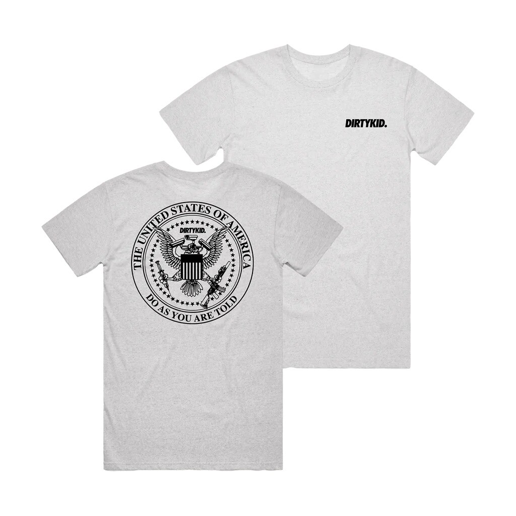 DIRTY KID DO AS YOU’RE TOLD WHITE HEATHER SIZE L SHIRT NOT FOG QILO WRMFZY