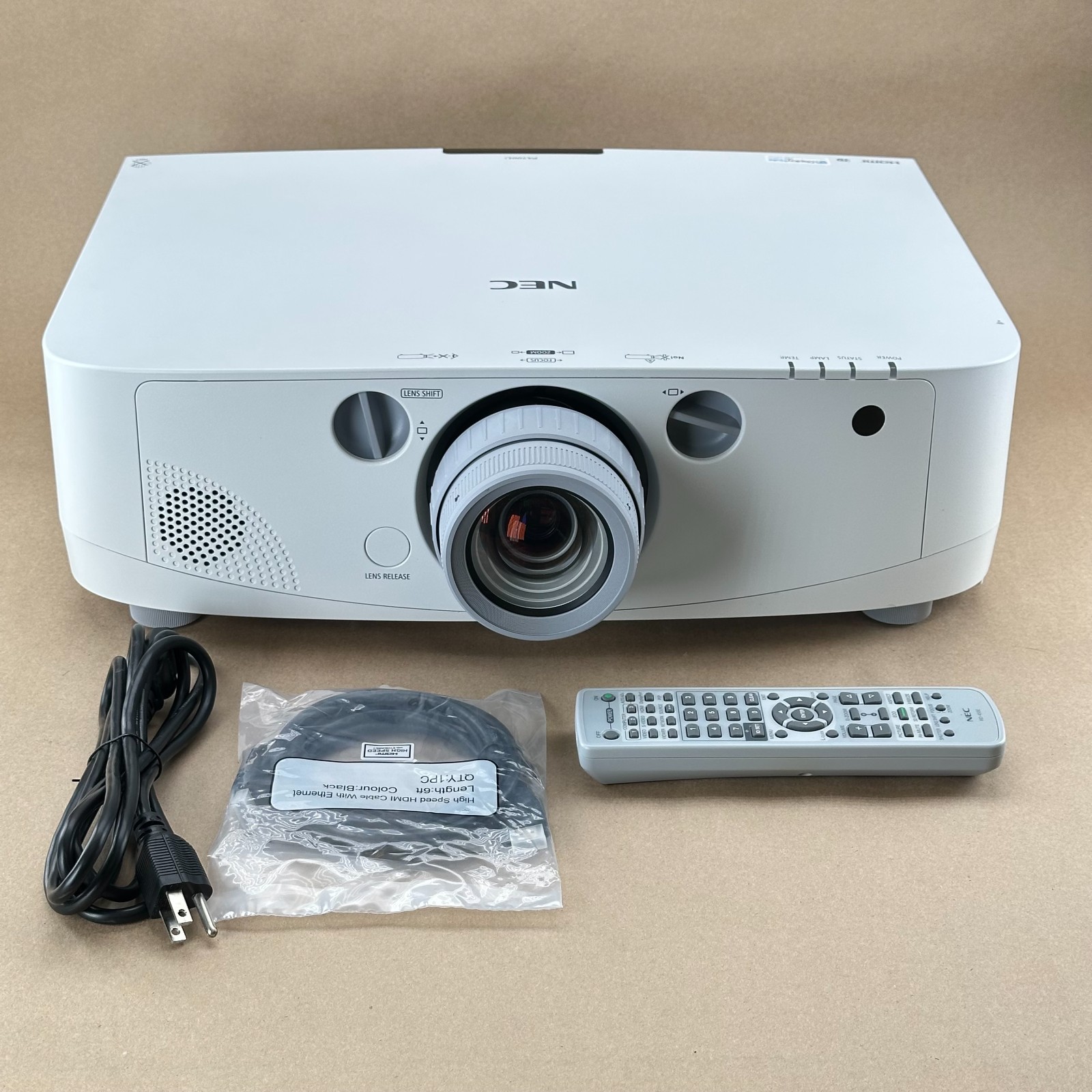 NEC NP-PA500U WUXGA 5000 Lumens Projector NP13ZL Lens New Lamp 0 Hours Remote