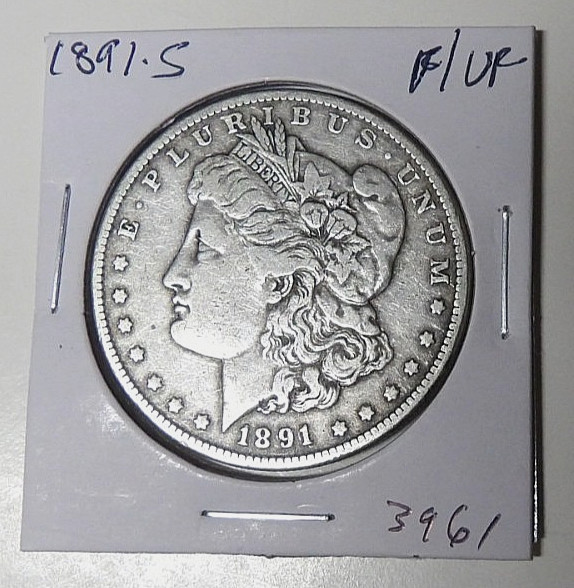 1891-S Morgan Silver Dollar F/VF San Francisco Mint Coin (72725)