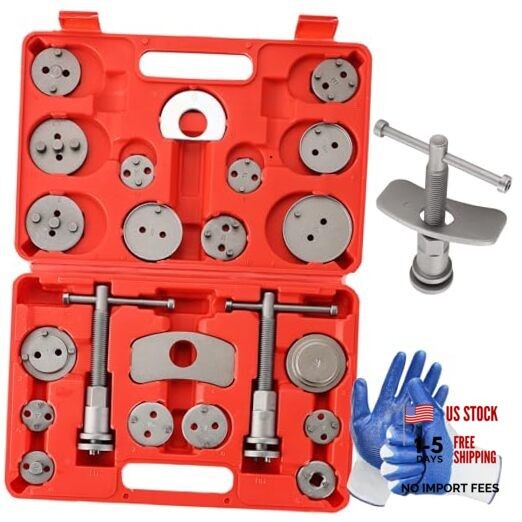 24pcs Brake Caliper Tool, Heavy Duty Disc Brake Caliper Tool Set, Wind Red