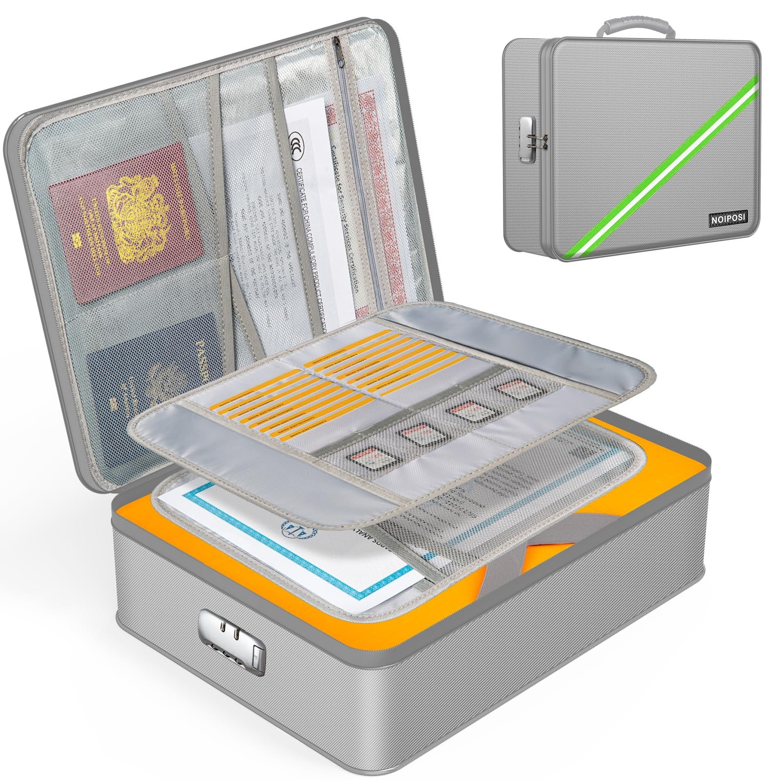 Document Organizer with 5200℉ Heat Insulated,Waterproof and Fireproof Documen...