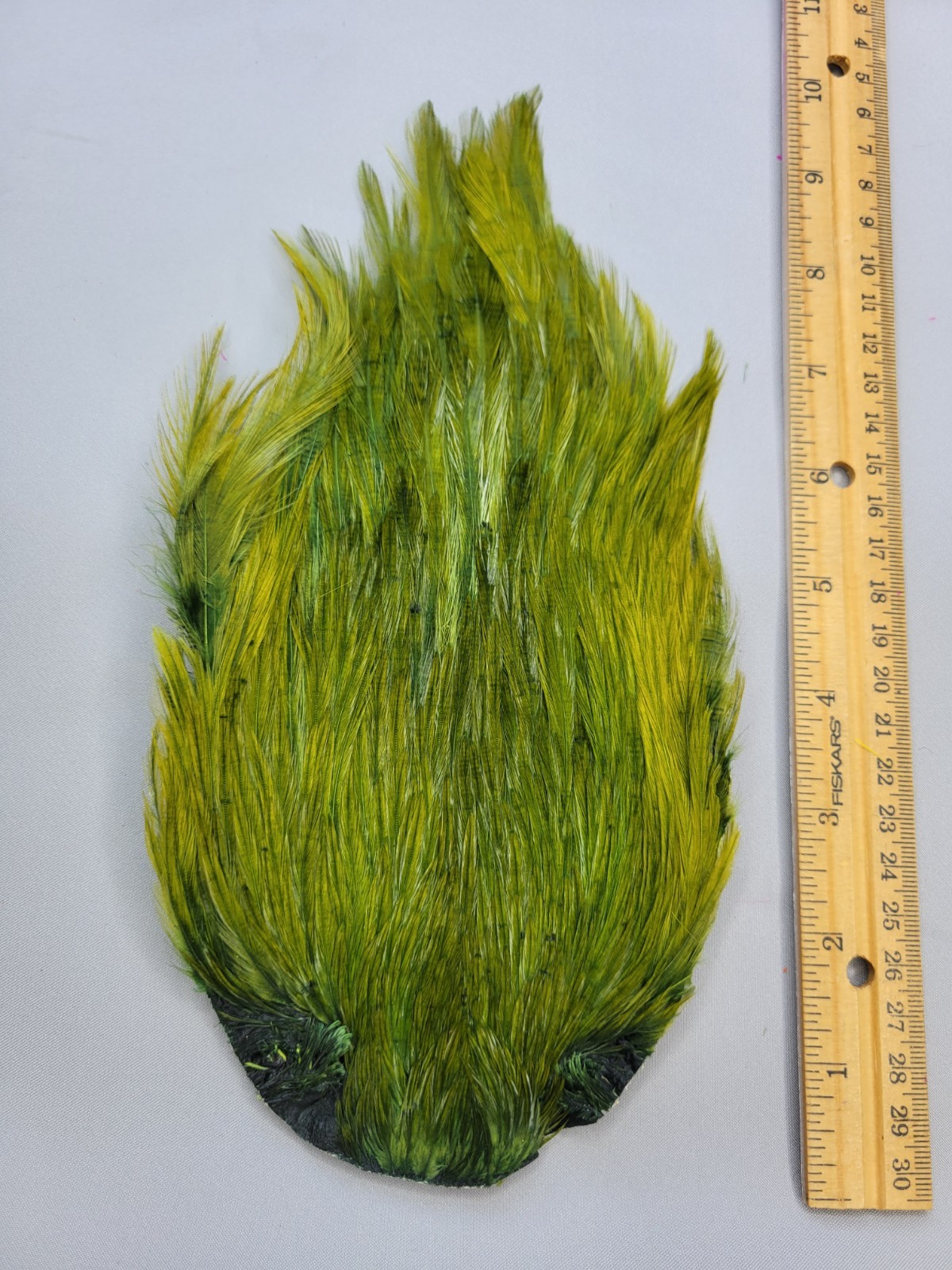 Lot 77,  Top Quality  DARK OLIVE  India Rooster Streamer Neck Cape Feathers