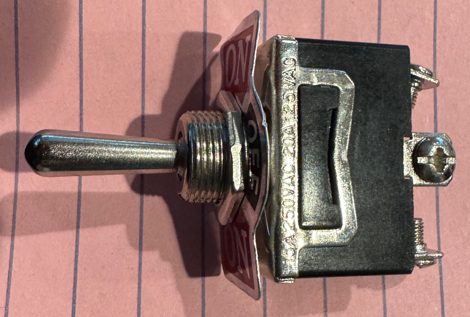 HEAVY DUTY SPDT ON-OFF-ON TOGGLE SWITCH 20A 125V, 15A 250V SCREW TERMINALS (13B)