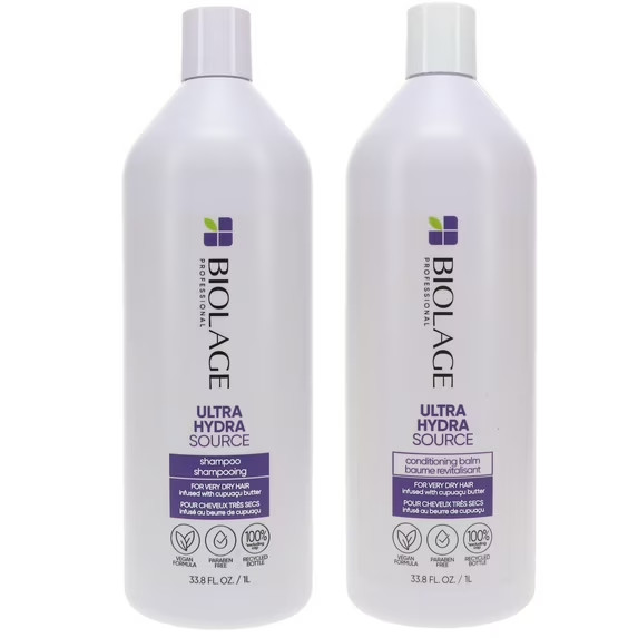 Biolage Ulter Hydrosourse Shampoo and Conditioner balm 33.8 oz