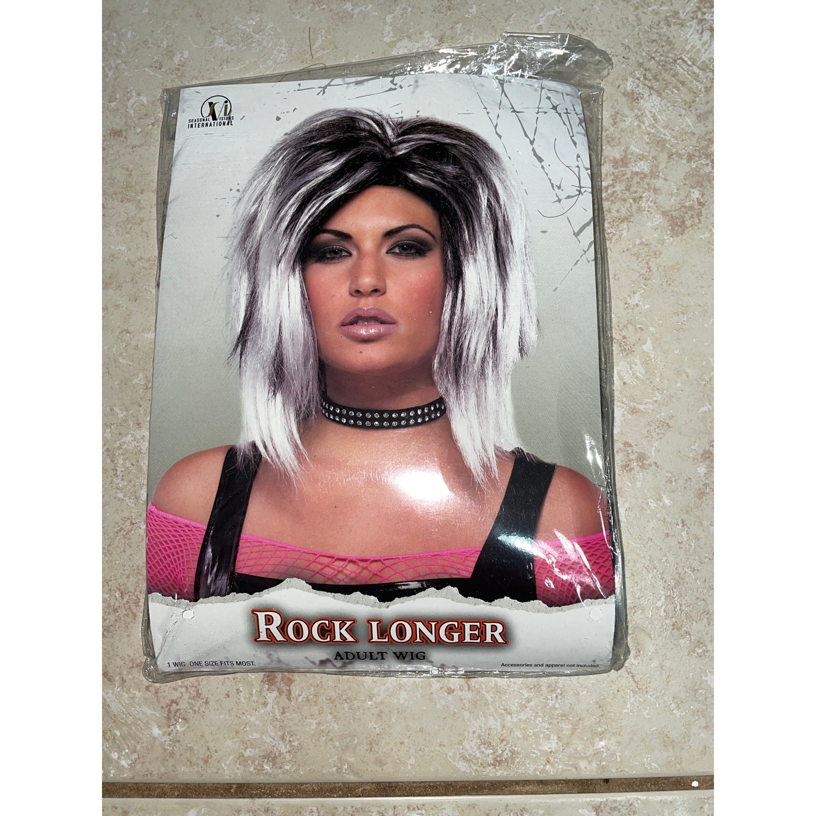 WHITE BLACK ROCK WILD LOOK WIG GOTHIC PUNK HALLOWEEN COSTUME DRESS MR177348-50