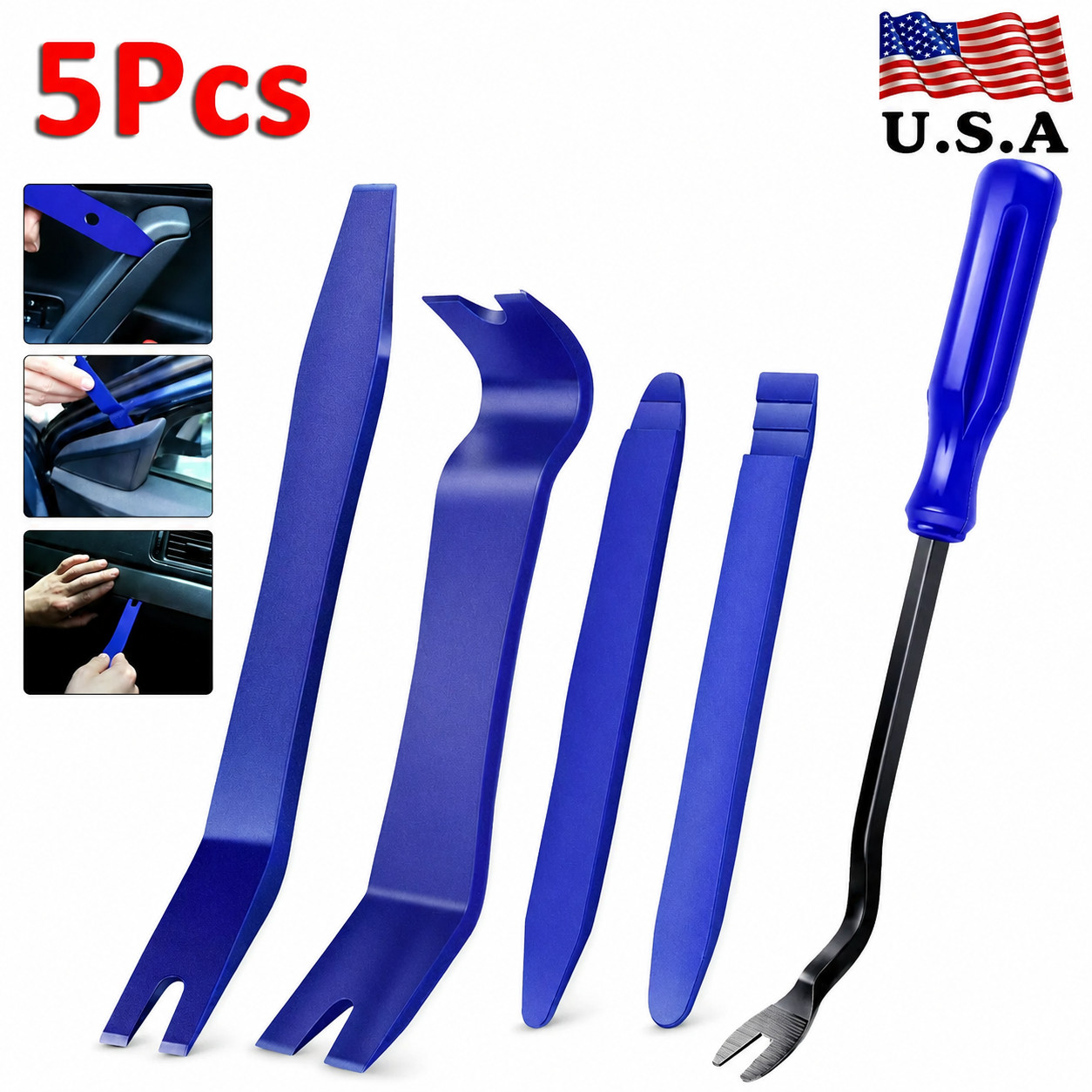 Plastic Trim Removal Pry Tool Set for Car Radio Panel Door Dash Clip Fasteners