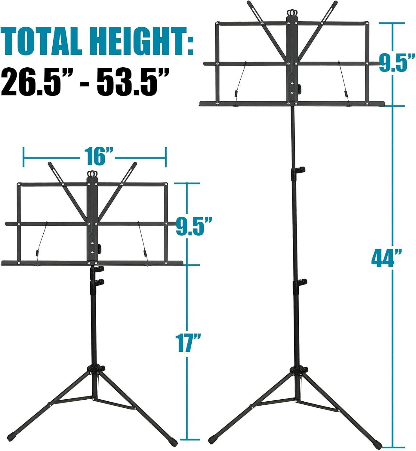 Folding Music Stand with Carrying Bag - High Stability & Lightweight Design