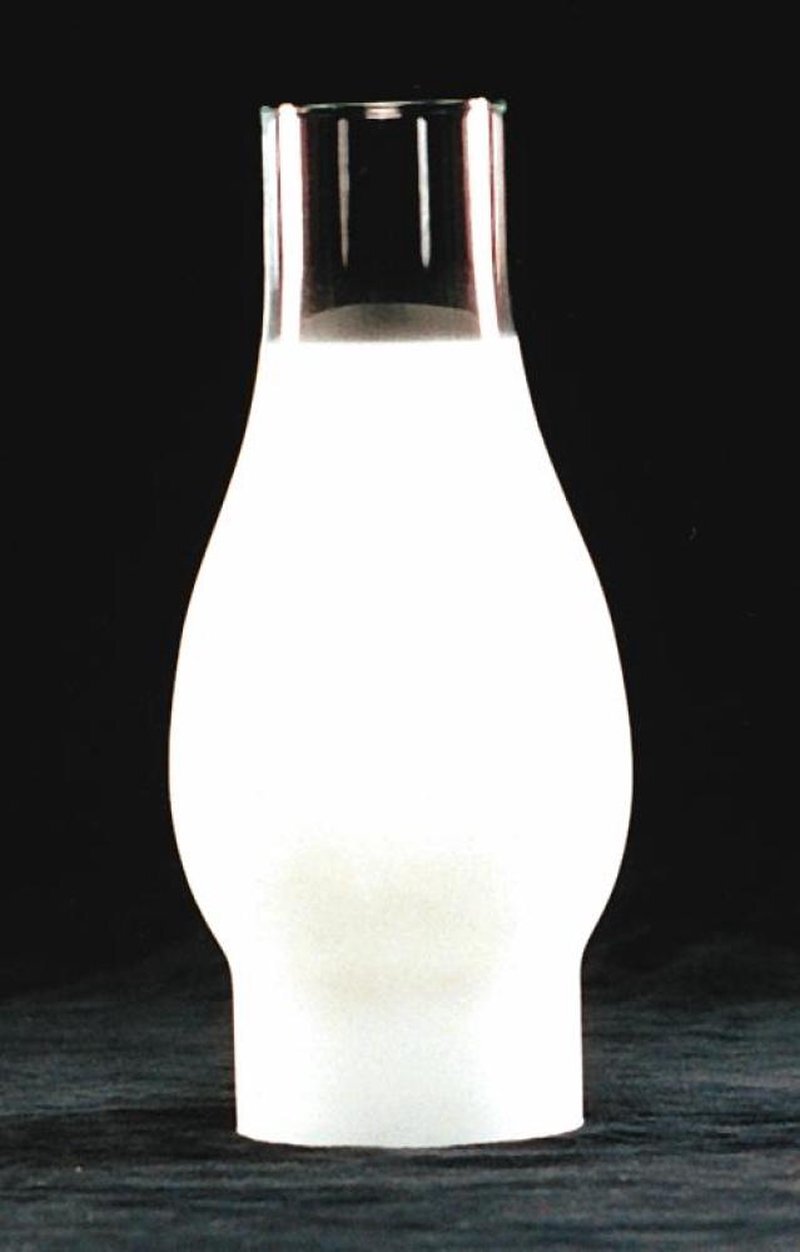 Frosted Glass Lamp Chimney, Hurricane Globe 2 7/8 " Diameter Base x 8 1/2 " H