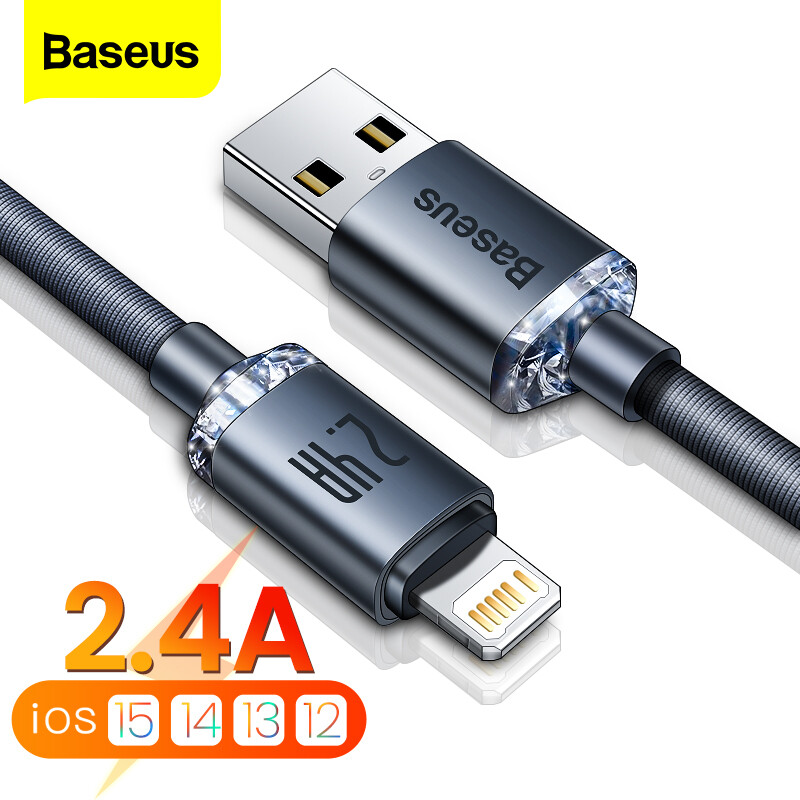 Baseus 2.4A Fast Charging Charger Wire Cord For iPhone 14 13 12 11 Pro Xs Max X
