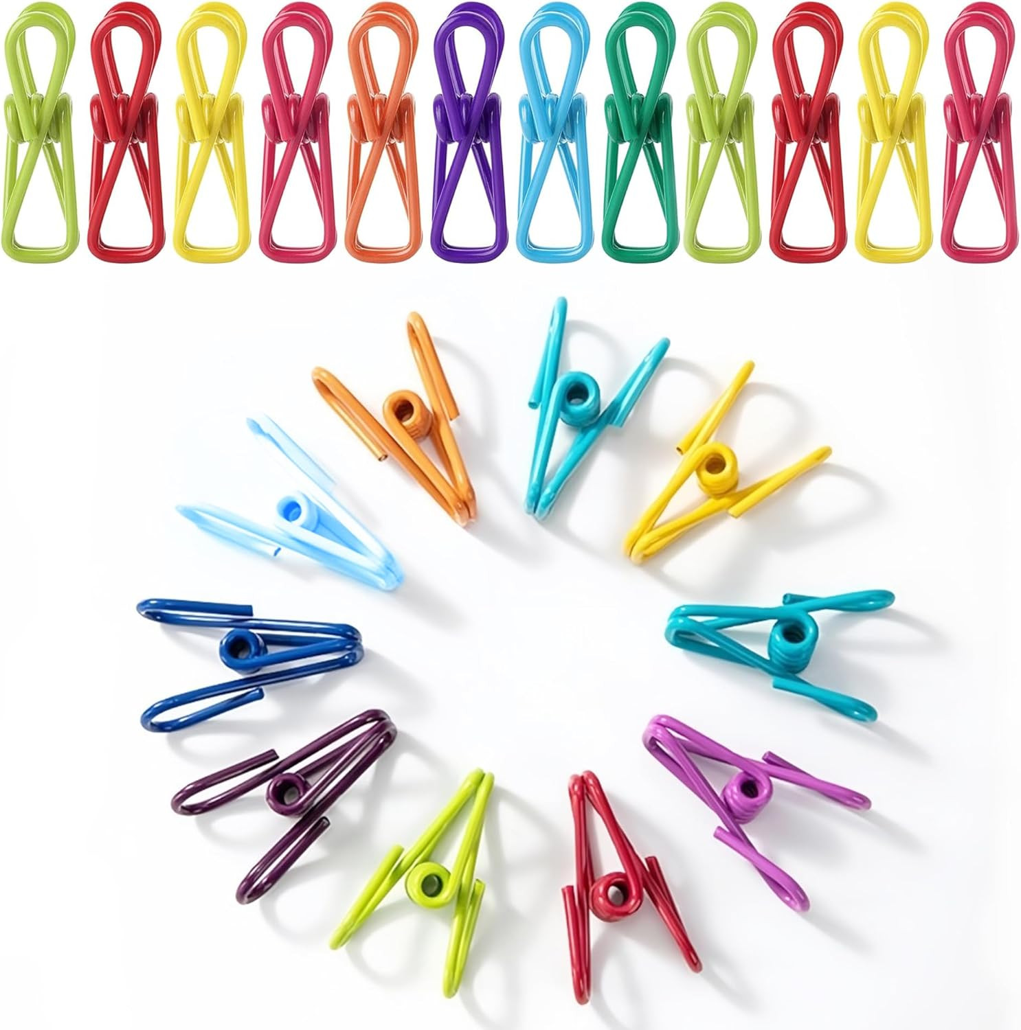45 Pcs Chip Clips - 2 Inch Random Multi-Colored Waterproof Metal Clothes Pins fo