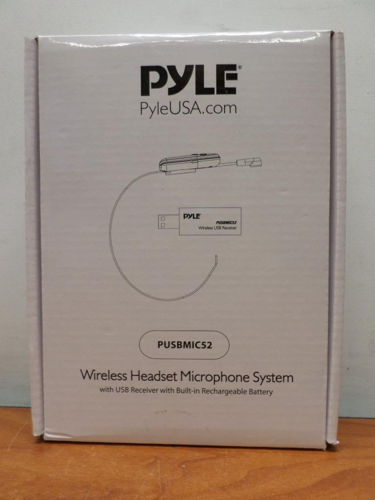 Pyle PUSBMIC52 Wireless Headset Microphone System w/ USB Receiver & Rechargeable
