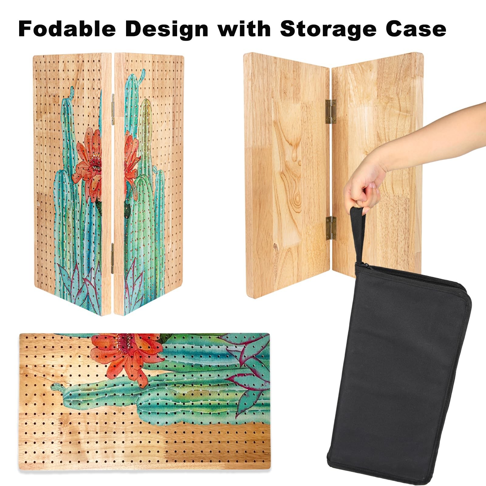 15 Foldable Crochet Blocking Board with Pegs & Storage Pouch, Large Granny